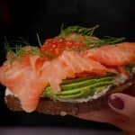 Toast with avocado and salmon