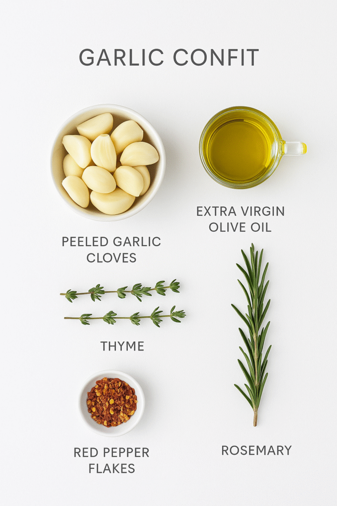 Infographic for garlic confit ingredients