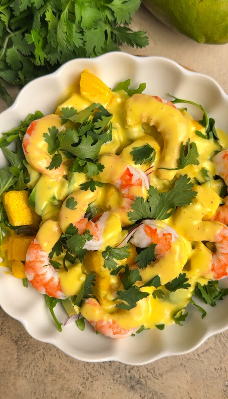 Arugula & Shrimp Salad with Mango Chili Dressing