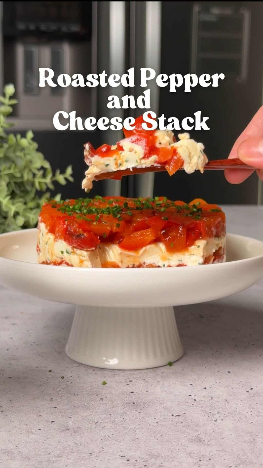 Roasted Pepper and Cheese Stack – Easy Appetizer Recipe